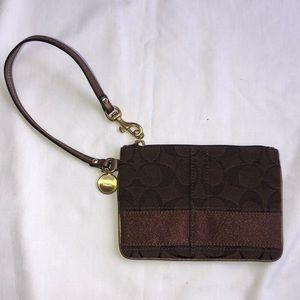 NWOT Coach Wristlet in Brown/Bronze